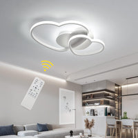 1 x RAW Customer Returns Riserva 64W LED ceiling light dimmable, three heart-shaped ceiling lamp modern with remote control APP, ceiling lighting for living room, bedroom, children s room, white, 3000-6500K, 50cm - RRP €78.98