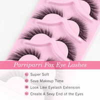 2 x RAW Customer Returns Parriparri Artificial Eyelashes Cat Eye Lashes 5 Pairs Fluffy Fox Eyelashes Natural L Curl Foxy Eye False Eyelashes Cat Eye Angel Winged Fake Lashes Cateye - RRP €18.12