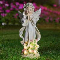 3 x Brand New HIAME Garden Decoration Figures for Outdoors Large Solar Light, Flower Fairy Garden Decoration Flower Fairy Solar Light Resin Girl Outdoor Villa Decoration C  - RRP €89.97