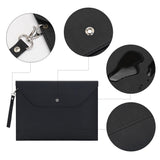 1 x RAW Customer Returns Wonderpool A4 Envelope Folder File Case Thickened PU Leather with Wrist Strap and Pockets Pouch for Documents Stationery Tablet PC Holder Organizer Bag Black  - RRP €15.95