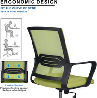 1 x RAW Customer Returns COMHOMA Office Chair Ergonomic Desk Chair Swivel Chair with Mesh Backrest Rocking Function Height Adjustable Green - RRP €30.0