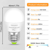 19 x Brand New XIMNCHNI E27 LED lamp warm white, 5W Golf G45 LED bulb replaces 50W incandescent lamps, 460 lumen warm white 3000K energy saving lamp, no flickering, not dimmable LED globe light bulb, pack of 3 warm white  - RRP €387.6