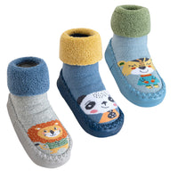 1 x Brand New SEAUR Baby Socks Winter Hut Shoes Lined Socks 3 Pairs Toddler Floor Socks Slippers - 6-12 Months - 19-20 EU - RRP €27.6