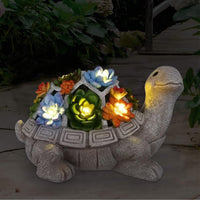 1 x RAW Customer Returns Yeomoo Solar Garden Figures Turtle Garden Decoration for Outdoors, with Succulents and 7 LED Lights Home Balcony Decoration, Figure Kawaii Gifts for Women Mom Decoration for Room Terrace - RRP €34.07