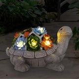 1 x RAW Customer Returns Yeomoo Solar Garden Figures Turtle Garden Decoration for Outdoors, with Succulents and 7 LED Lights Home Balcony Decoration, Figure Kawaii Gifts for Women Mom Decoration for Room Terrace - RRP €25.7