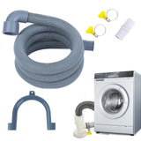 1 x RAW Customer Returns LDBKLGHJ Washing Machine Drain Hose, Washing Machine Inlet Hose, Washing Machine Drain Hose, Dishwasher, 3m, Drain Hose Extension with Connector and 2 Clamps and a Fixing Bow - RRP €10.23