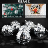 15 x Brand New Unfuntly 24pcs Silver Mirror Disco Balls, 4cm Mini Disco Ball Party Decorations with Rope, Mini Christmas Ball Ornaments for Wedding Birthday Party - RRP €208.8