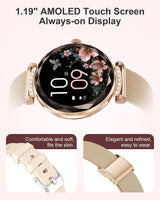 1 x RAW Customer Returns Fitonme Smartwatch Women with Phone Function 1.19 Inch AMOLED Display, IP68 Waterproof Sports Watch Wristwatch with Sleep Monitor Heart Rate Monitor SpO2 Blood Pressure Measurement Pedometer for Android iOS Rose Gold - RRP €59.99