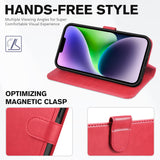 1 x RAW Customer Returns TUCCH Case for iPhone 14 Plus 5G Protective Case 2022 TPU Kickstand Magnet RFID Blocker Card Slot Leather Case Foldable Shockproof Flip Case Cell Phone Case Compatible with iPhone 14 Plus 6.7 inch Red - RRP €20.99