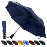 1 x RAW Customer Returns Folding Umbrella, TechRise Portable Automatic Windproof Compact Durable Lightweight Umbrella with 8 Teflon Reinforced Ribs, Universal Stroller Umbrella for Men and Women - RRP €19.72