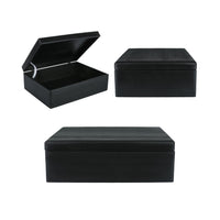 1 x RAW Customer Returns Creative Deco XL Large Black Wooden Box with Lid 40x30x14 cm - 1cm Baby Memory Box Wooden Box with Lid Painted Box Easter For Documents, Toys, Tools RAW UNPOLISHED - RRP €33.67