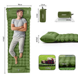 1 x RAW Customer Returns ERWEY Camping Sleeping Mat Self-Inflating 200x70 cm Inflatable Air Mattress with Foot Pump Pillow Waterproof Sleeping Mat Camping Air Mattress Inflatable Mattress Outdoor for Hiking Beach Tent, Green - RRP €36.29