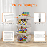 1 x RAW Customer Returns Lifewit Stackable Storage Boxes, 4-Tier Children s Shelf for Toys, Toy Shelf for Toy Organizer Storage, Basket Shelf for Wardrobe, Kitchen Cart for Vegetables, White, 35 x 30 x 72 cm - RRP €33.2