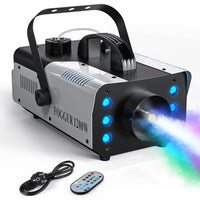 1 x RAW Customer Returns UKing 1200W Mini Fog Machine with 6 RGB LED Controllable Lights, Smoke Machine with Remote Control and 1L Tank for Wedding, Party, Theater, Disco Club - RRP €92.45