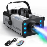 1 x RAW Customer Returns UKing 1200W Mini Fog Machine with 6 RGB LED Controllable Lights, Smoke Machine with Remote Control and 1L Tank for Wedding, Party, Theater, Disco Club - RRP €92.45