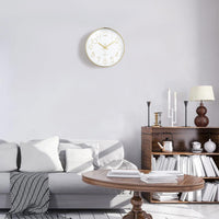 1 x RAW Customer Returns Lafocuse Modern Silent Gold Wall Clock, 3D Numbers Easy to Read, Classic Non-Ticking Quartz Clock for Kitchen Bedroom Living Room Office 30cm - RRP €18.99