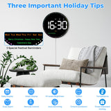 1 x RAW Customer Returns Large Digital Wall Clock with Remote Control, 10 Clock, LED Alarm Clock with Date Day Temperature Timer Countdown 2 Alarms, Non-Ticking for Living Room Office School Fitness - RRP €46.88