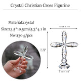 3 x Brand New H D Hyaline Dora Crystal Cross Standing Colorful Traditional Cross Figure 17.8 cm High Glass Craft Decoration for Christmas Gifts Cyan Blue  - RRP €61.2