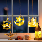 9 x Brand New Sunshine smile Ramadan decorative fairy light, Islam Mubarak decoration crescent moon night light, hanging Ramadan Mubarak light, LED Muslim Ramadan lights, Eid decorations light, Ramadan decoration lights - RRP €145.17