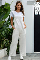 1 x RAW Customer Returns SotRong Jumpsuit Women Casual Adjustable Strap Rompers Loose Retro Harem Rompers Jumpsuits Overalls with Pocket White 2XL - RRP €23.28