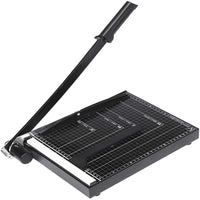 1 x RAW Customer Returns Voluker Professional A4 paper cutter, Metal base, Lever cutter, Safety protection, Simultaneous cutting of 12 sheets of paper, 33 x 25 x 3 cm, Black - RRP €49.99