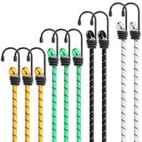 1 x RAW Customer Returns Kiprim Set of 10 Universal Luggage Straps with Hooks for Protection in 4 Lengths, Multi-Coloured, Extra Strong - Tie Down Straps, Elastic Bands, Expanders for Furniture, Sack Trucks, Camping, Motorcycles - RRP €13.75