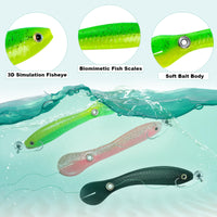 2 x Brand New Fishing Lure Rubber Fish Set 20 Pieces Perch Bait Rubber 10cm Bionic Artificial Bait Rubber Bait, Trout Bait, Rubber Bait Fish Zander Bait for Pike, Zander, Perch, Trout - RRP €13.48