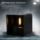 1 x RAW Customer Returns FUPE 4 Pieces Wall Light Outdoor Indoor Wall Lamp LED Exterior Wall Lights IP65 Waterproof Modern Black 6W 4000K Natural Light Wall Light Square Aluminum Beam Angle Adjustable - RRP €84.99