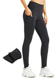 1 x RAW Customer Returns Libin Women s Winter Thermal Leggings Waterproof Pants Warm Thermal Tights Elastic Hiking Pants with Pockets, Black, S - RRP €28.98