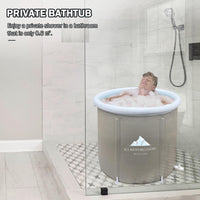 1 x RAW Customer Returns Foldable Ice Bath Tub 80cm Large Inflatable Bathtub Adults Ice Bathing Barrel Freestanding Ice Tub Mobile Bathtub Ice Barrel for Outdoor Ice Bath Shower Spa Soaking Shower - RRP €89.95