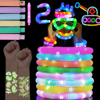 4 x Brand New Anyingkai 12 Pieces Glowing Pop Tubes, Pop Tubes Sensory Toys, Pop Tubes Toys, Pop Tubes Led, Pop Tubes Fidget Toys, Pop Tubes Set, Glow Sticks Pop Tubes, Glow Sticks Children Led - RRP €45.84