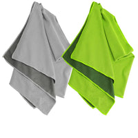 1 x Brand New Amzpas 2 Pack Cooling Towel Perfect as a Microfiber Sports Towel or Cooling Towel Airflip Cool Towel for Fitness, Sports, Travel, Yoga, Camping, Running Gray Green  - RRP €19.2