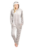 1 x RAW Customer Returns CityComfort Jumpsuit Women s Cuddly Fleece One-Piece Pajamas Onesie Women s S-XL Sloth Beige, XL  - RRP €30.43