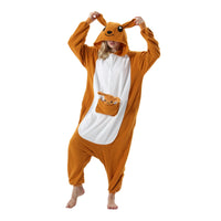 1 x RAW Customer Returns AKAAYUKO Women s Carnival Costume Pajamas Men s Christmas Halloween Jumpsuit Pajamas Animals Onesie Overall Sleepwear Carnival Costumes Kangaroo - RRP €30.24