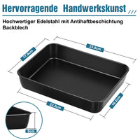 1 x Brand New HaWare Non-Stick Baking Tray, Stainless Steel Baking Dish Deep Oven Tray, Rectangular Cake Pan Baking Pan for Brownies Lasagna Casserole, 31.6 x 24.6 x 5 cm, Rustproof Heavy Duty, Easy to Clean - RRP €15.12