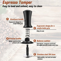 1 x RAW Customer Returns Coffee tamper 22 pieces, espresso accessory set with 51mm coffee tamper and WDT tool, barista tool with leak proof pad, coffee stirrer, foam jug, latte art pen and 16 coffee stencils - RRP €32.04