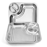 1 x Brand New Hivexagon 2 Pcs Fried Food Dip Plates Dipping Plates with Removable Oil Water Strainer Drainage Tray Made of 304 Stainless Steel Taste Better and Eat Healthier for Party and Picnic 24 24 cm - RRP €20.4