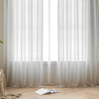 1 x RAW Customer Returns MIULEE Curtains with ruffle tape set of 2 curtains white curtain with eyelets curtains living room made of sheer voile curtains transparent white bedroom 140 x 225 cm - RRP €20.16