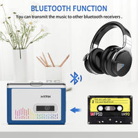 1 x RAW Customer Returns MYPIN Bluetooth cassette player with headset, Bluetooth output tape drive with headset speaker, portable cassette player 2AA battery or USB power supply, 3.5mm headset port - RRP €39.99