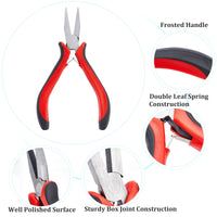 1 x RAW Customer Returns SUNNYCLUE 5 Inch Flat Pliers Jewelry Pliers Mini Precision Pliers Wide Flat Pliers Small Pliers Clamp Sheet Molding Tools for Women Jewelry Making DIY Hobby Projects Accessories Red - RRP €24.0