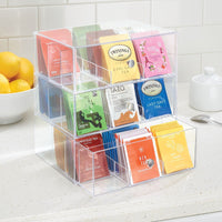 1 x RAW Customer Returns mDesign 3 Drawer Storage Box - Drawer Box for Tea Bags, Coffee Pods, Sweeteners and More - Plastic Tea Box - Clear - RRP €40.99