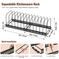 1 x RAW Customer Returns Housolution Baking Tray Muffin Tray Organizer, Expandable Cutting Board Holder with 14 Adjustable Dividers, Cutting Board Holder Stand Muffin Tin Storage Organizer, Black - RRP €25.56