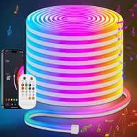 1 x RAW Customer Returns Lamomo Neon LED Strip 20m, RGB Neon LED Strip with Remote APP Control, Waterproof Flexible LED Strip, Music Sync Indirect Lighting Tape for Living Room, Bedroom, Playroom - RRP €89.99