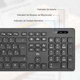 1 x RAW Customer Returns Rii RK200 2.4Ghz Wireless Mouse and Keyboard Combo for Android Windows Mac Linux and Other Devices with USB-QWERTY Spanish, Black Color - RRP €19.82