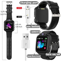 1 x RAW Customer Returns Ruopoem Smartwatch Children with GPS and Phone, Smart Watch Children Watch Calling with IP68 SOS Voice Chat Camera Games Alarm Clock, Children Smartwatch Gifts for Boys Girls Students - RRP €40.33