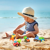 1 x RAW Customer Returns HOLA car toy from 1 year boy, children s toy from 1 year baby toy car toys construction vehicles 4 in 1 set - tractor, bulldozer, tipper, cement mixer toy from 1 2 3 years - RRP €18.14