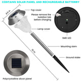 1 x RAW Customer Returns ZEWETO Solar Lamps for Outdoor Garden, 4 Pieces LED Solar Lights Garden IP65 Winterproof Solar Path Light 10 Hours Long Lasting Solar Stainless Steel Decorative Light for Outdoor, Lawn Landscape - RRP €25.99