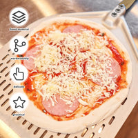 1 x RAW Customer Returns Pizza peel perforated, 12 inch perforated pizza shovel pizza lifter and bread peeler with anti-scalding handle, pizza lifter made of hard anodized aluminum for homemade pizza, bread, cake - RRP €21.99