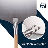 1 x RAW Customer Returns Blumtal pizza peel short with large surface 30.5 x 30.5 cm - practical pizza shovel aluminum - pizza server short handle made of wood 61 cm - pizza peel wood with aluminum handle - RRP €21.94