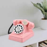 1 x RAW Customer Returns JISADER Vintage Telephone Piggy Bank Piggy Bank Photography Money Box Changing Props Decorative Container Retro Telephone Piggy Bank for,PINK - RRP €22.8